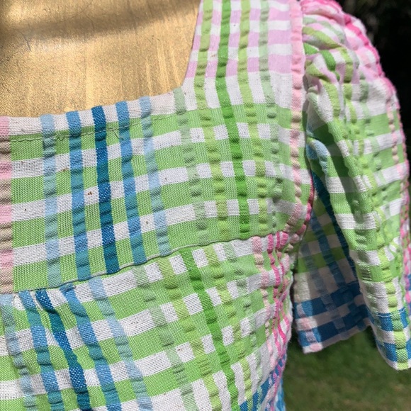 Vintage handmade 1970s crop smock top - Picture 3 of 10